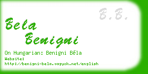 bela benigni business card